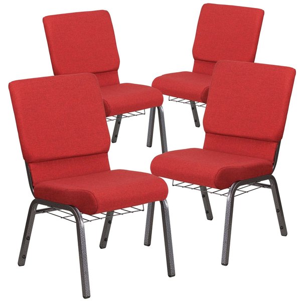 Red Fabric Church Chair