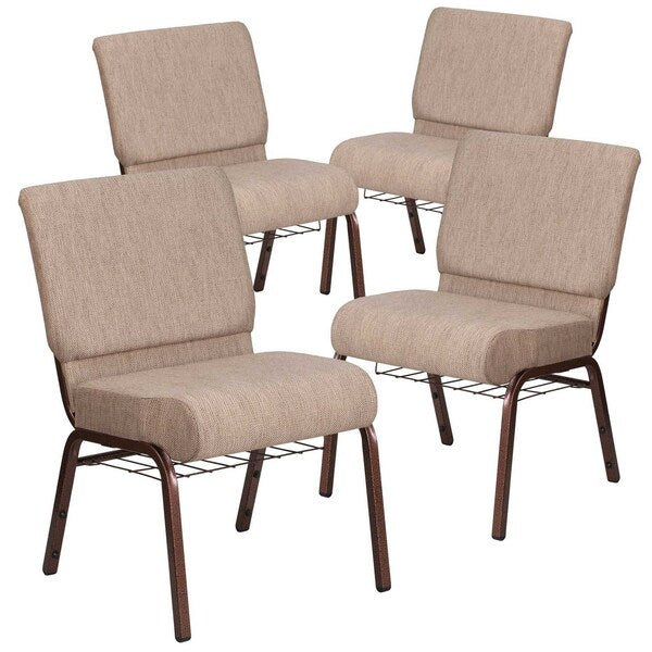 Beige Fabric Church Chair