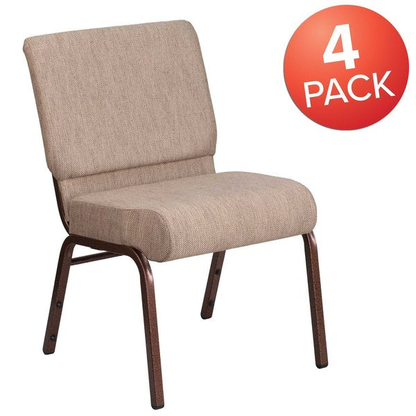 Beige Fabric Church Chair