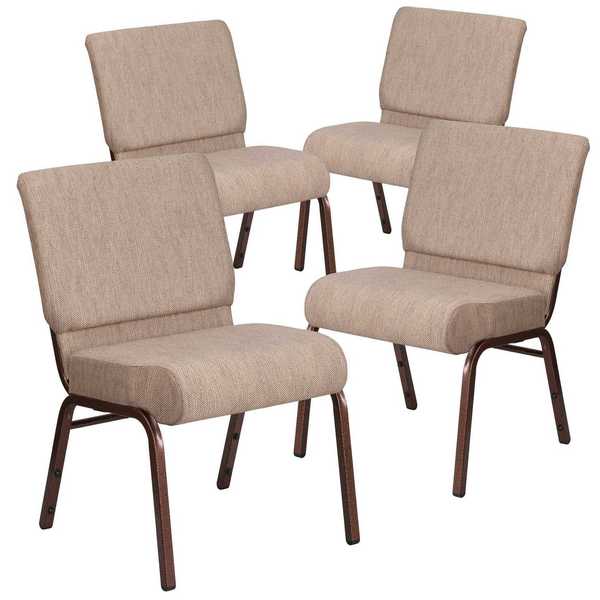 Beige Fabric Church Chair