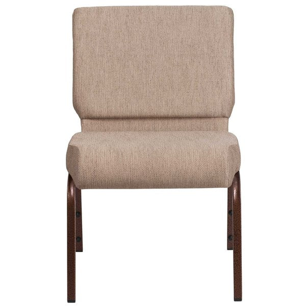 Beige Fabric Church Chair