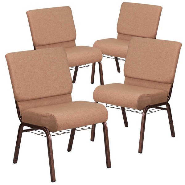 Caramel Fabric Church Chair