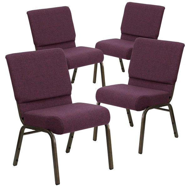 Plum Fabric Church Chair