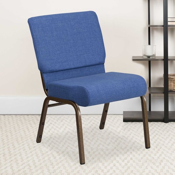 Blue Fabric Church Chair