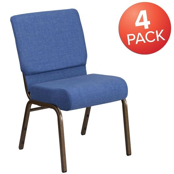 Blue Fabric Church Chair