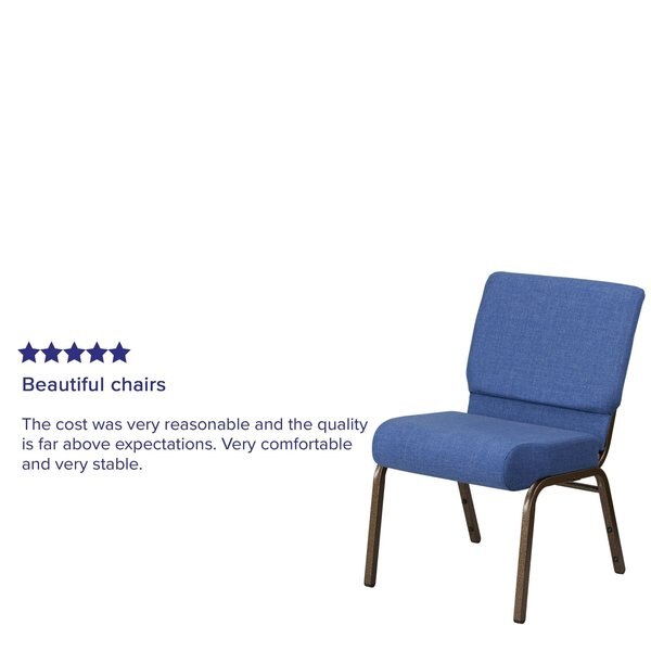 Blue Fabric Church Chair