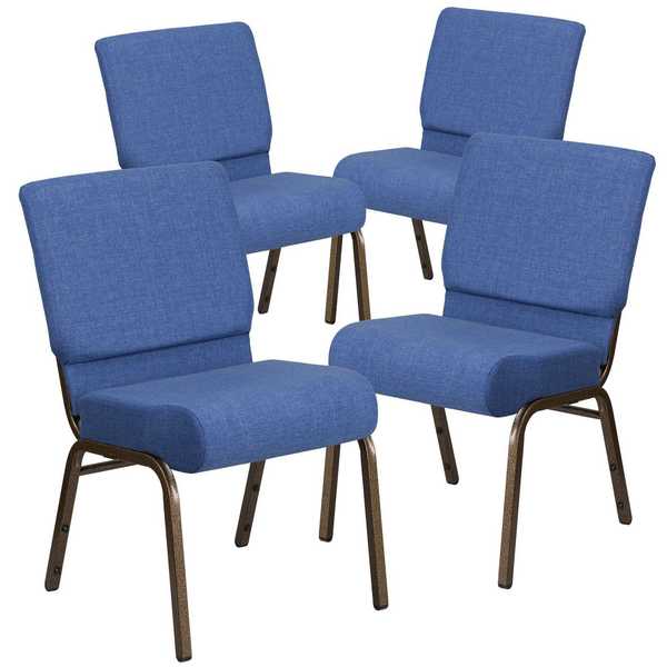Blue Fabric Church Chair