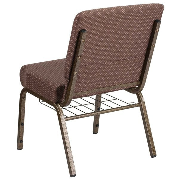 Brown Dot Fabric Church Chair