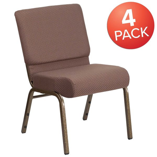 Brown Dot Fabric Church Chair