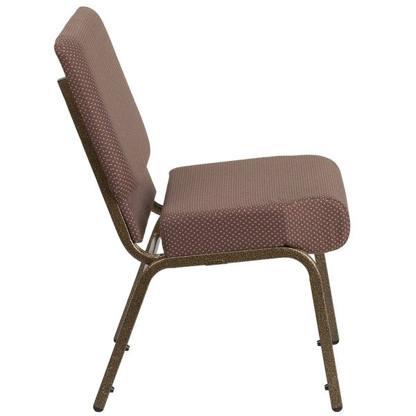 Brown Dot Fabric Church Chair