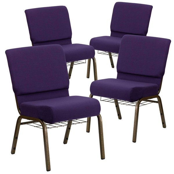 Purple Fabric Church Chair