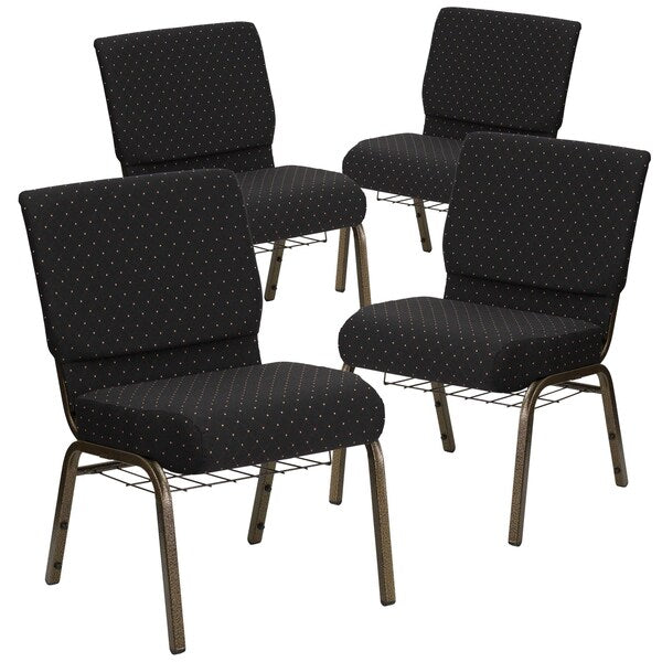 Black Dot Fabric Church Chair