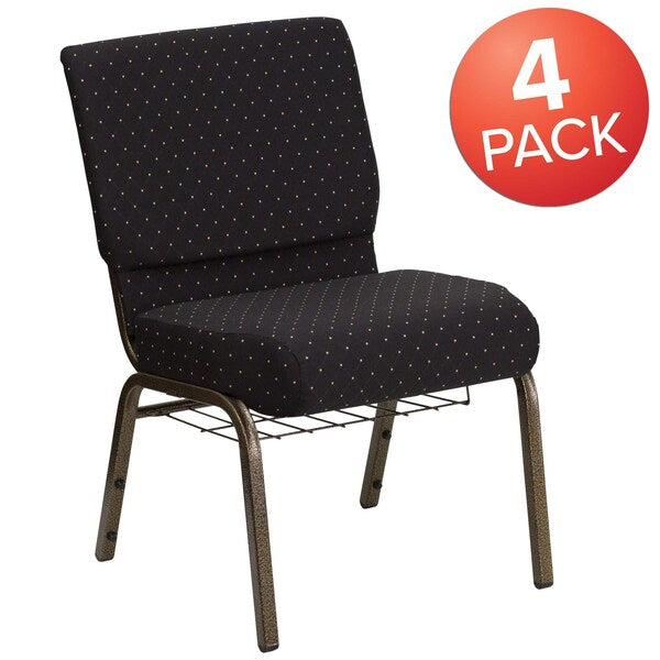 Black Dot Fabric Church Chair