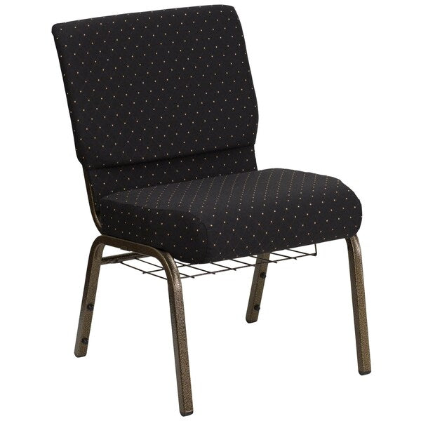 Black Dot Fabric Church Chair