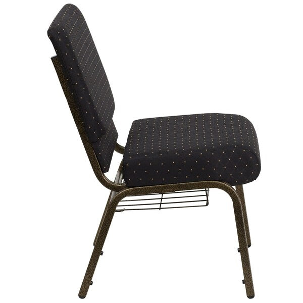 Black Dot Fabric Church Chair