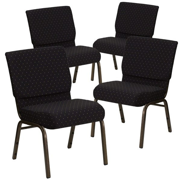 Black Dot Fabric Church Chair