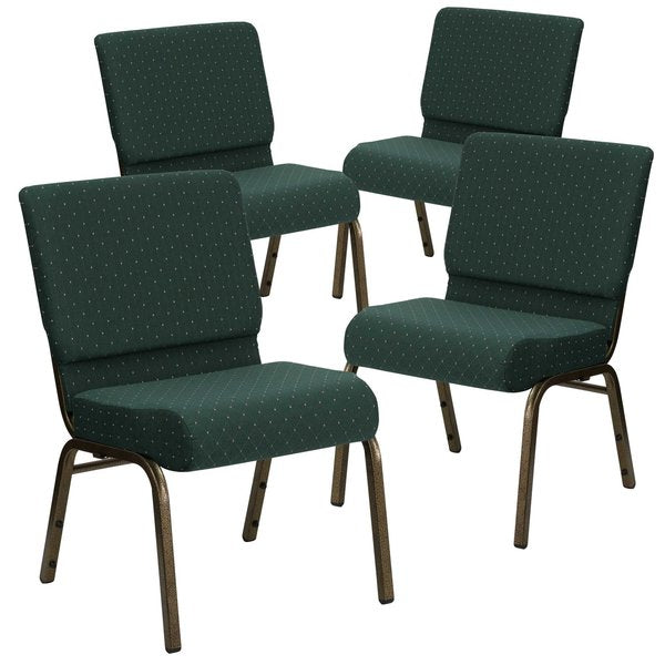 Green Dot Fabric Church Chair