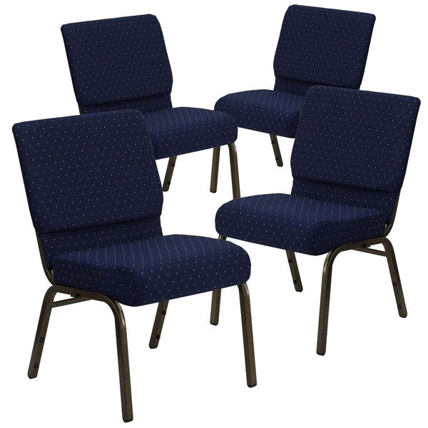 Blue Dot Fabric Church Chair