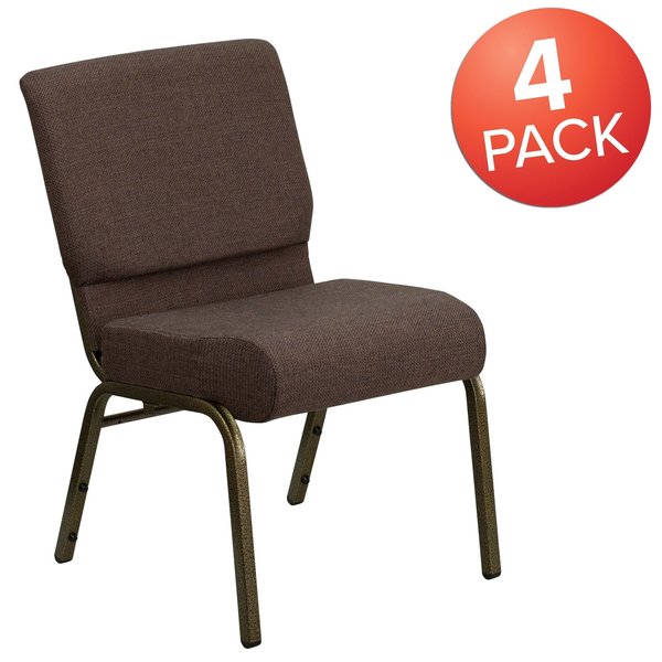 Brown Fabric Church Chair