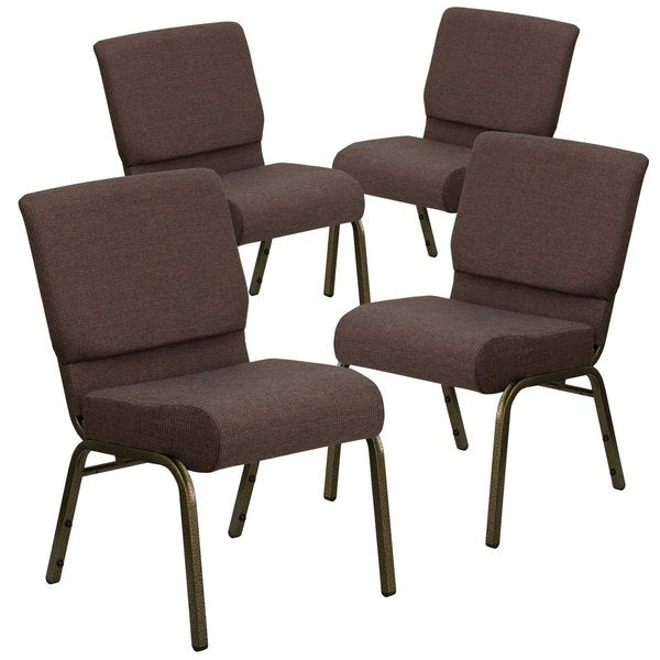 Brown Fabric Church Chair