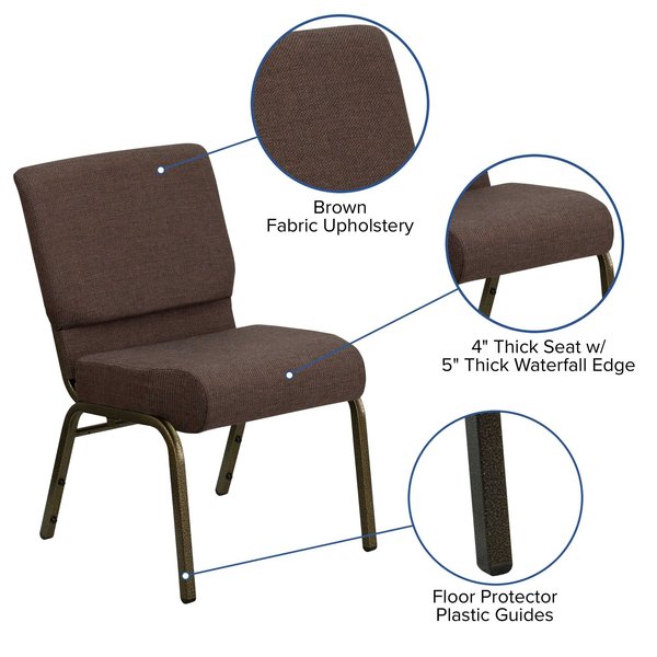 Brown Fabric Church Chair