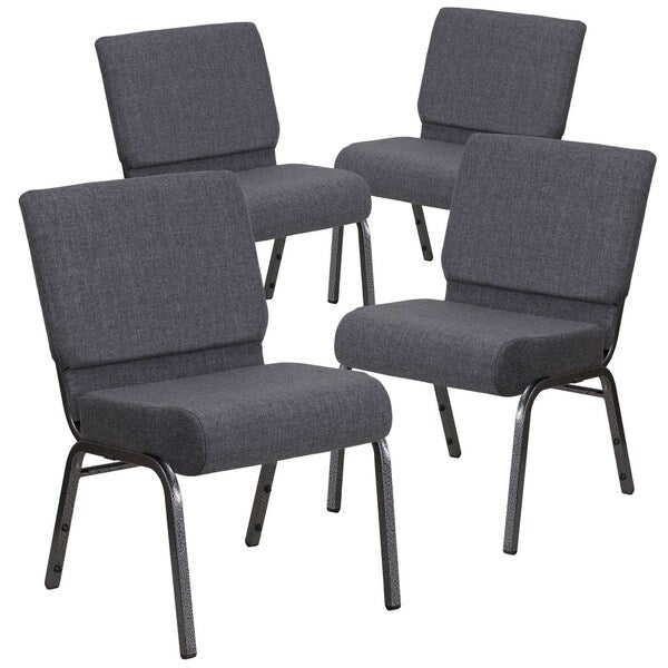 Dark Gray Fabric Church Chair