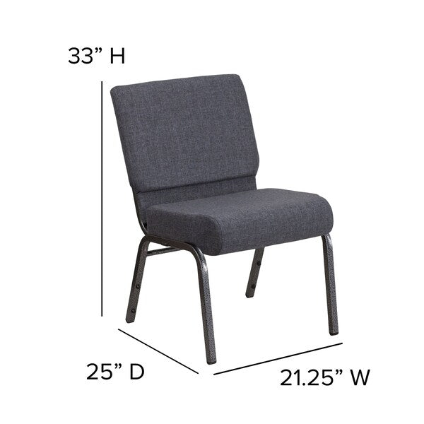 Dark Gray Fabric Church Chair
