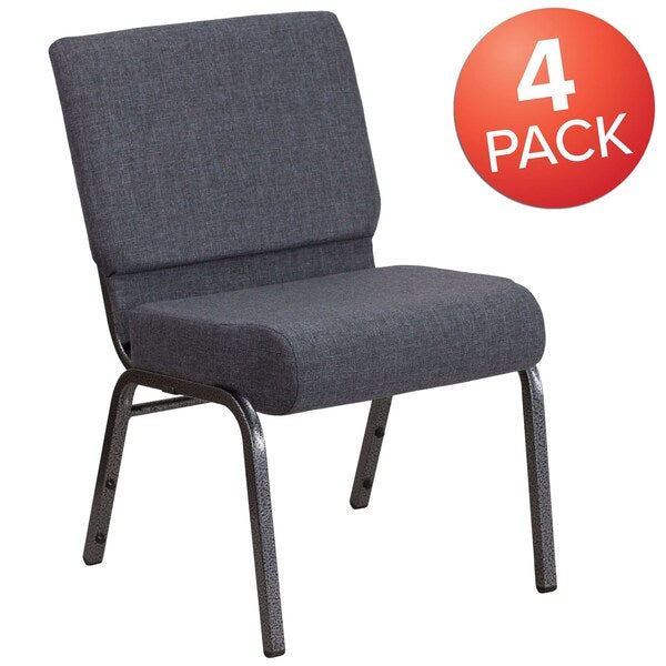 Dark Gray Fabric Church Chair