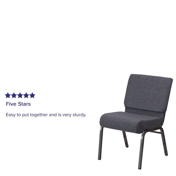 Dark Gray Fabric Church Chair