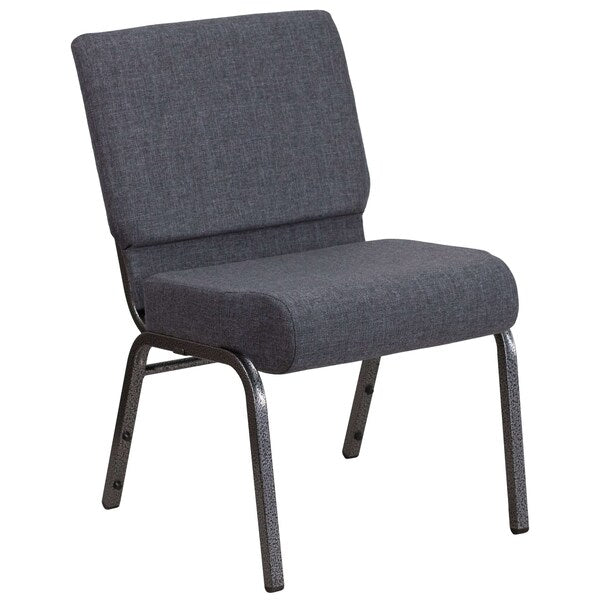 Dark Gray Fabric Church Chair