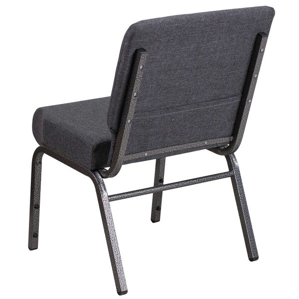 Dark Gray Fabric Church Chair