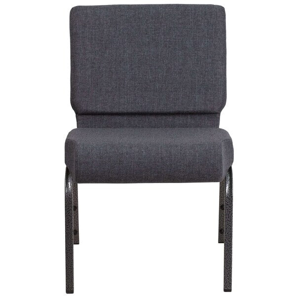 Dark Gray Fabric Church Chair