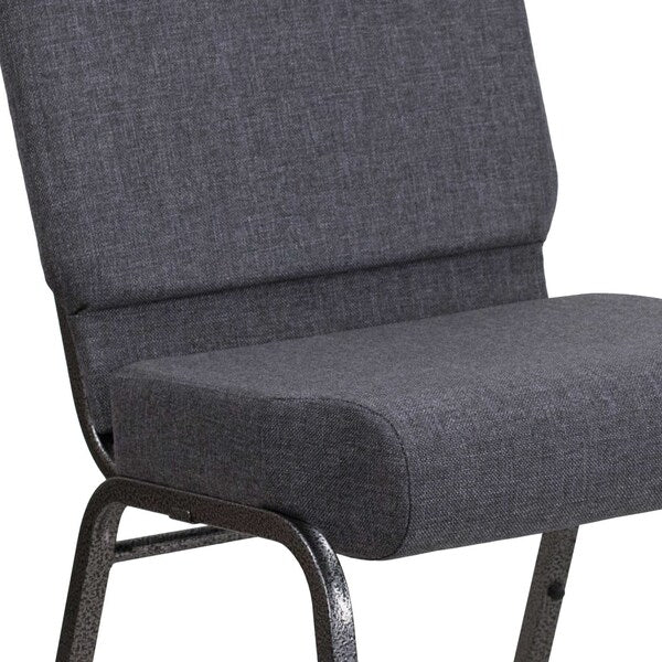 Dark Gray Fabric Church Chair