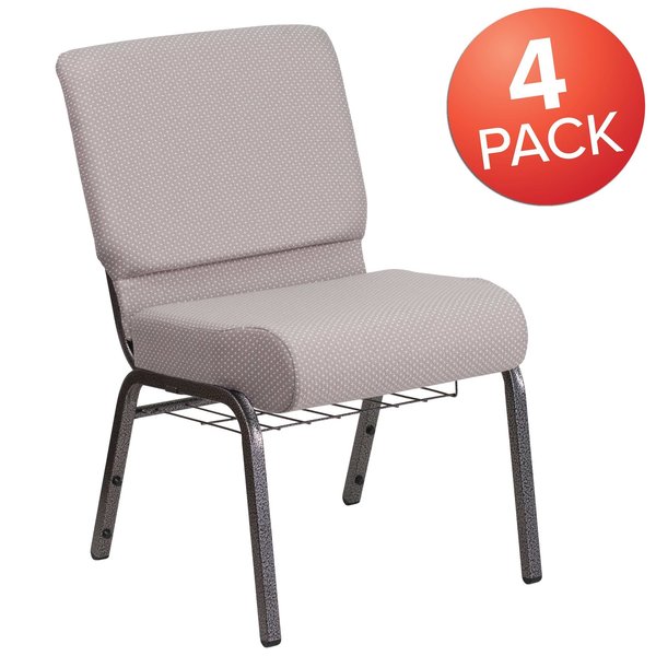 Gray Dot Fabric Church Chair