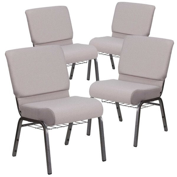 Gray Dot Fabric Church Chair