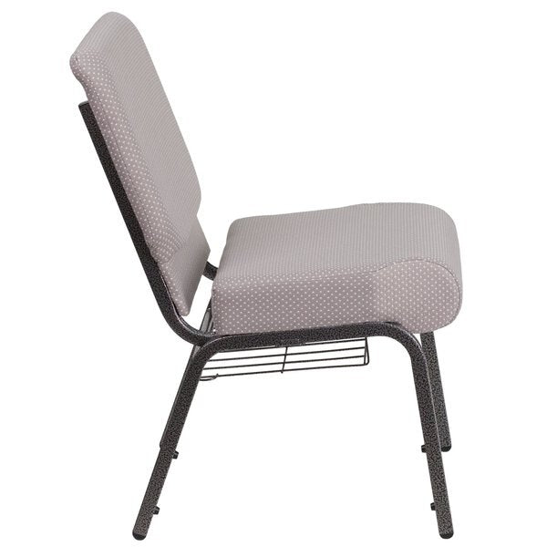 Gray Dot Fabric Church Chair