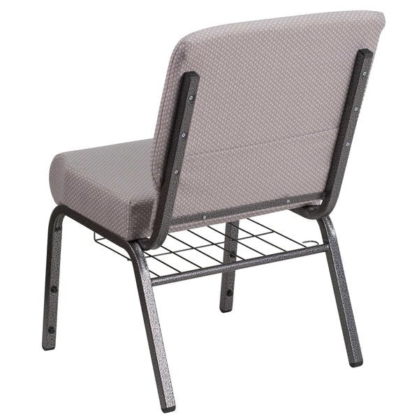 Gray Dot Fabric Church Chair