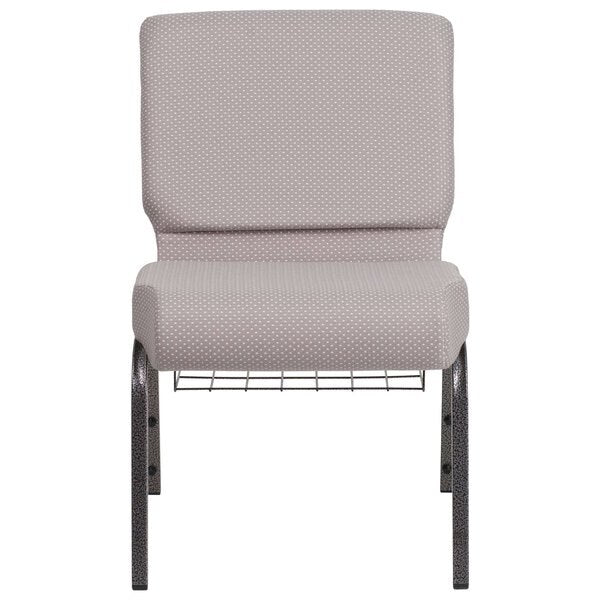 Gray Dot Fabric Church Chair