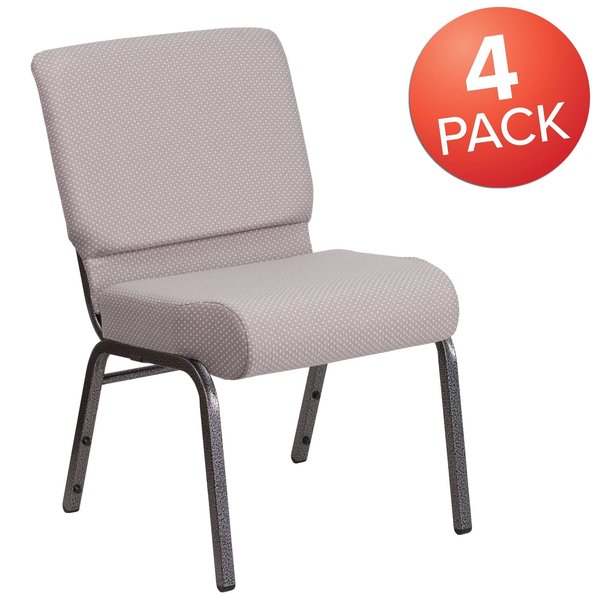 Gray Dot Fabric Church Chair
