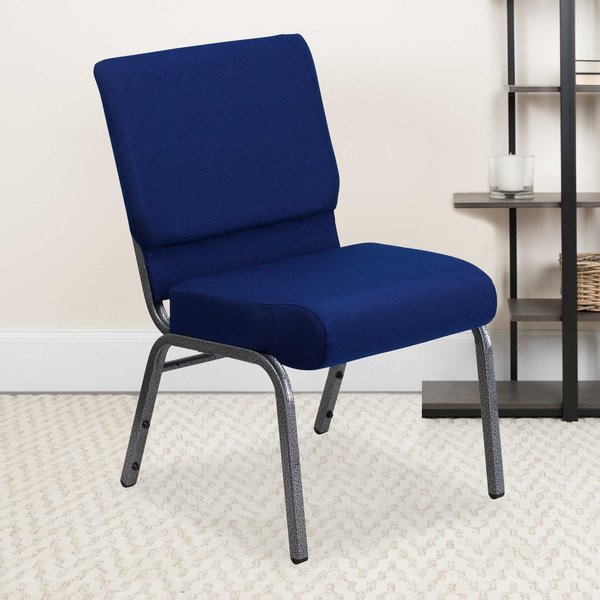 Navy Blue Fabric Church Chair