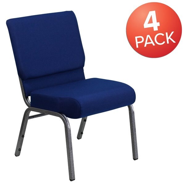 Navy Blue Fabric Church Chair