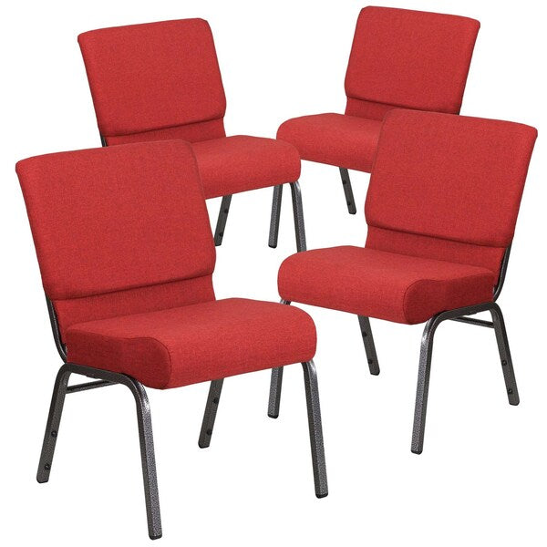 Crimson Fabric Church Chair