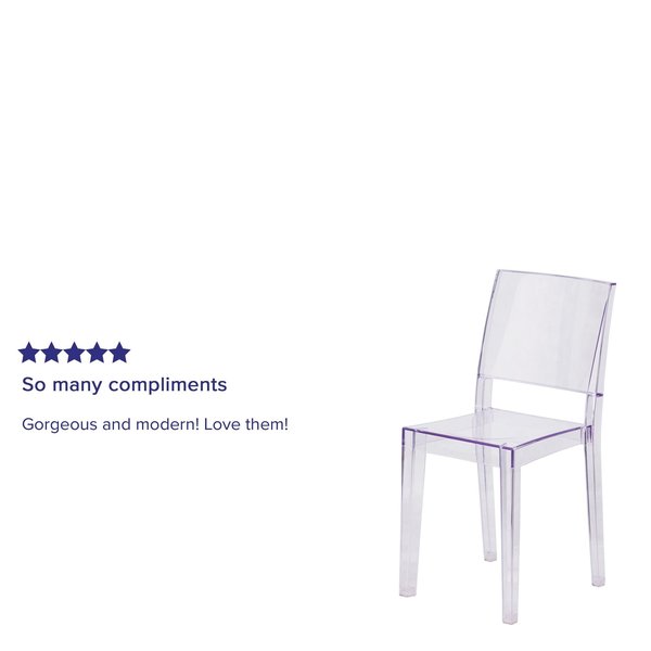 Phantom Series Transparent Stacking Side Chair, PK4