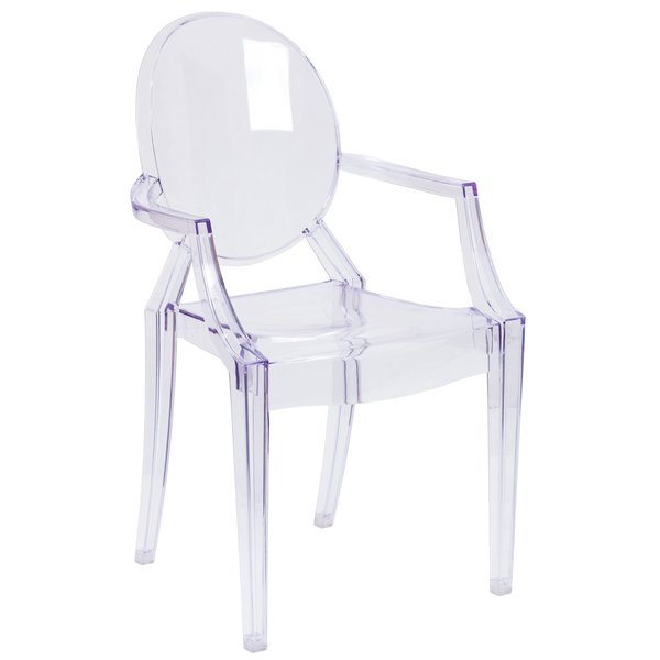 Max 4 Pack Ghost Chair with Arms in Transparent Crystal