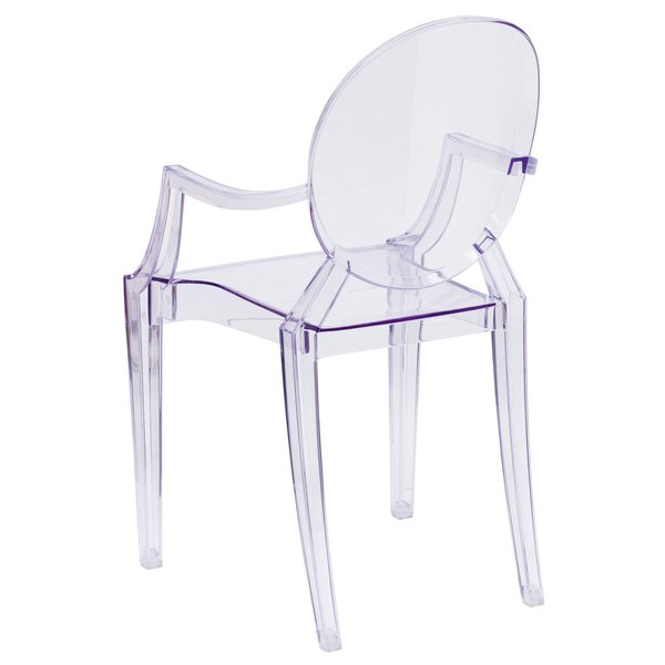 Max 4 Pack Ghost Chair with Arms in Transparent Crystal