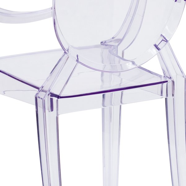 Max 4 Pack Ghost Chair with Arms in Transparent Crystal