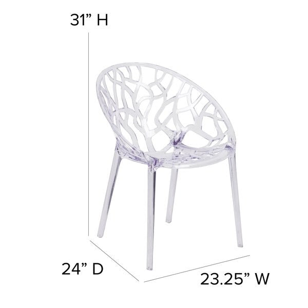 Specter Series Transparent Stacking Side Chair, PK4
