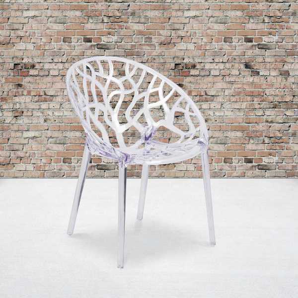 Specter Series Transparent Stacking Side Chair, PK4