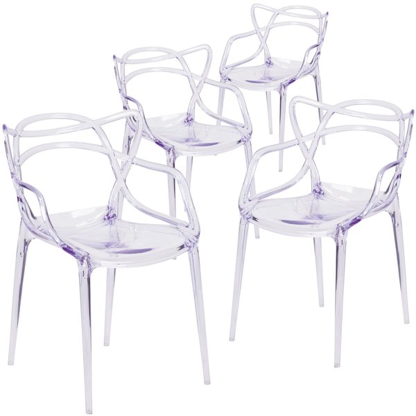 Nesting Series Transparent Stacking Side Chair, PK4