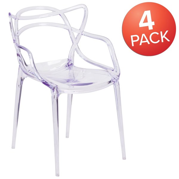 Nesting Series Transparent Stacking Side Chair, PK4